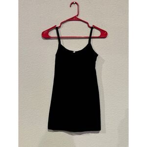 Women's Size S Spaghetti Thin‎ Strap Sleeveless Pull-On Crew Neck Tank top Black